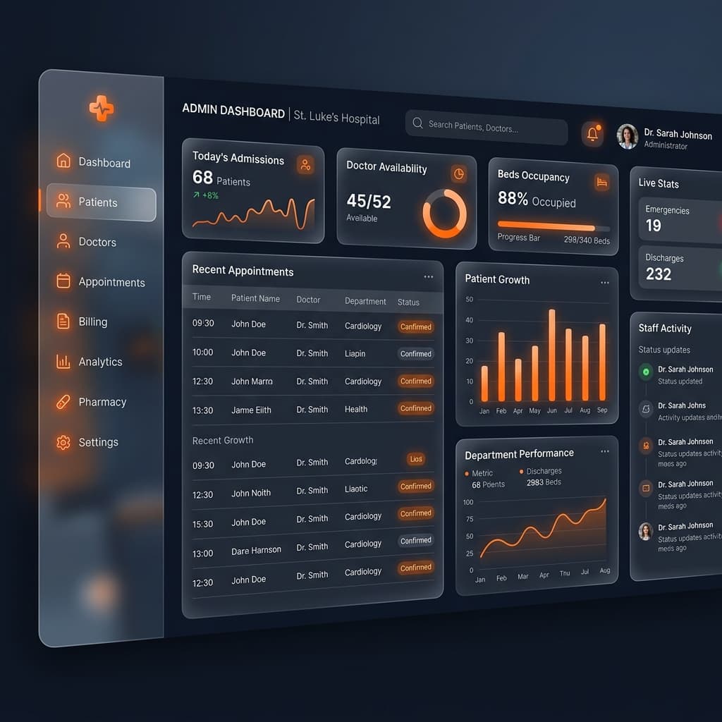 Hospital management system interface concept